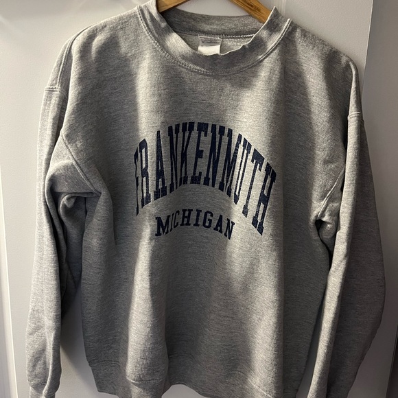 Grey oversized sweatshirt. Size M. Unisex. FRANKENUTH MICHIGAN. - Picture 2 of 5